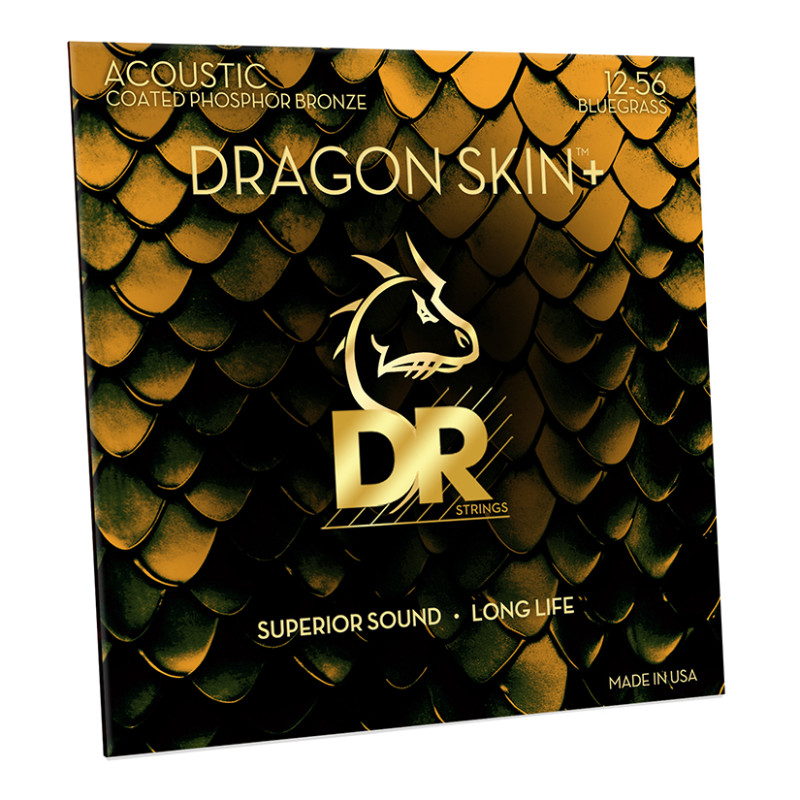 DR Strings DRAGON SKIN+ Acoustic Phosphor Bronze - Bluegrass (12-56)