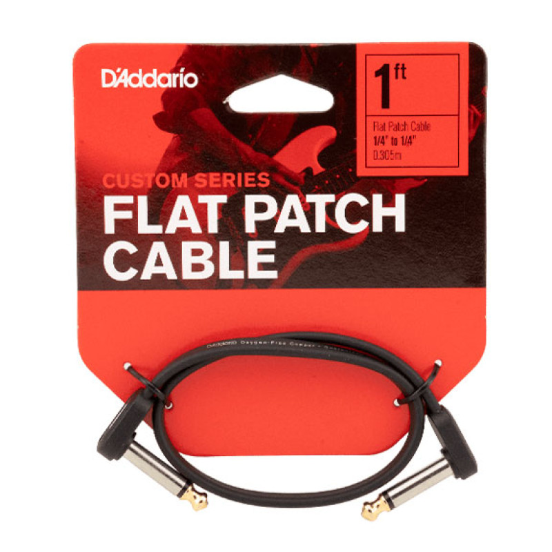 D'ADDARIO PW-FPRR-01 Custom Series Flat Patch Cable (30cm)