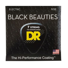 DR STRINGS BLACK BEAUTIES Electric - Light 7-String (9-52) Струни для електрогітари