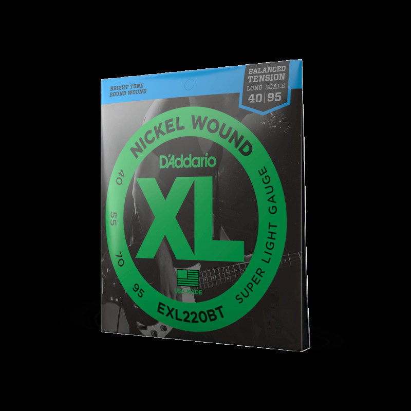 D‘ADDARIO EXL220BT XL NICKEL WOUND BALANCED TENSION SUPER LIGHT (40-95) Струни для бас-гітари