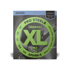 D‘ADDARIO EPS165-5 XL PROSTEELS BASS REG LIGHT TOP / MED BOTTOM 5-STRING (45-135) Струни для бас-гітари