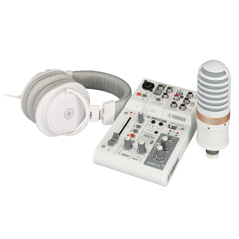 YAMAHA AG03MK2 LSPK Пакет для прямых трансляций (белый) Аудиоинтерфейс для ПК