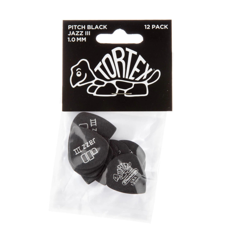 DUNLOP TORTEX PITCH BLACK JAZZ III PICK 1.0MM Медіатори