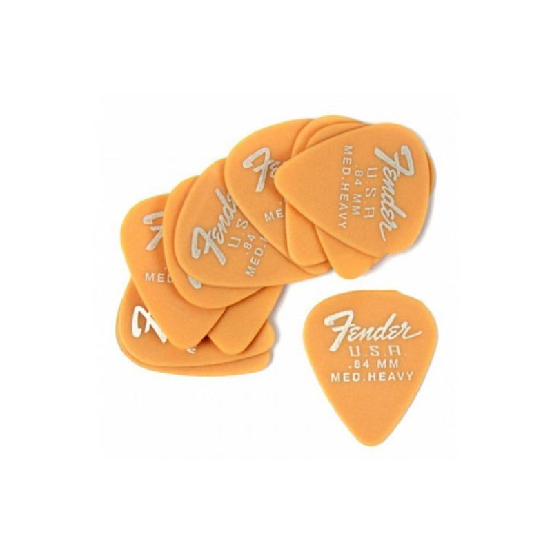 FENDER DURA-TONE DELRIN PICKS 0.84 MM, 351 SHAPE - 12 PACK BUTTERSCOTCH BLONDE Набір медіаторів