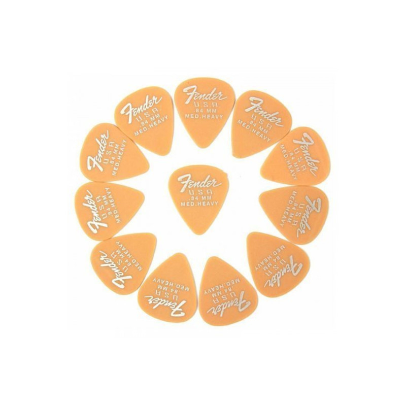 FENDER DURA-TONE DELRIN PICKS 0.84 MM, 351 SHAPE - 12 PACK BUTTERSCOTCH BLONDE Набір медіаторів