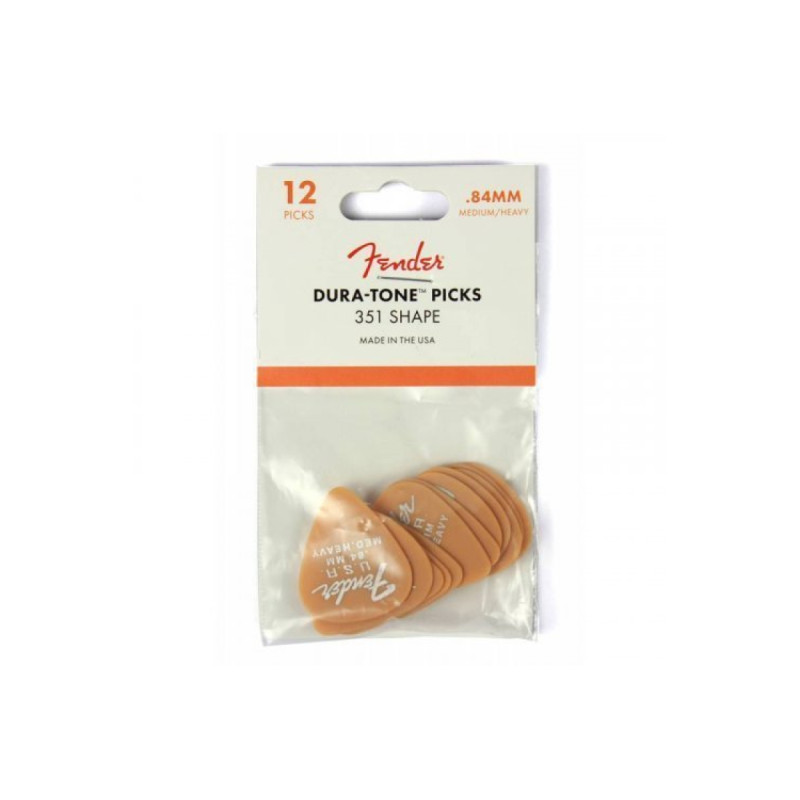 FENDER DURA-TONE DELRIN PICKS 0.84 MM, 351 SHAPE - 12 PACK BUTTERSCOTCH BLONDE Набір медіаторів