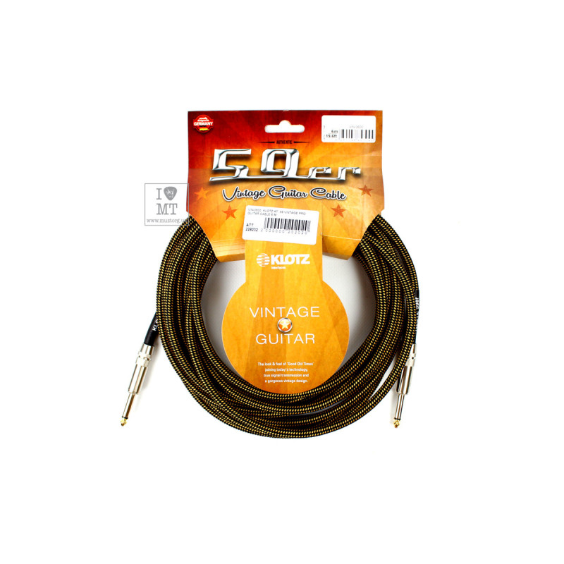 KLOTZ 59 VINTAGE PRO GUITAR CABLE 6 M Кабель інструментальний