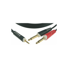 Кабель коммутационный KLOTZ AY5 Y-CABLE STEREO MINI JACK - 2xJACK MONO BLACK 3 M