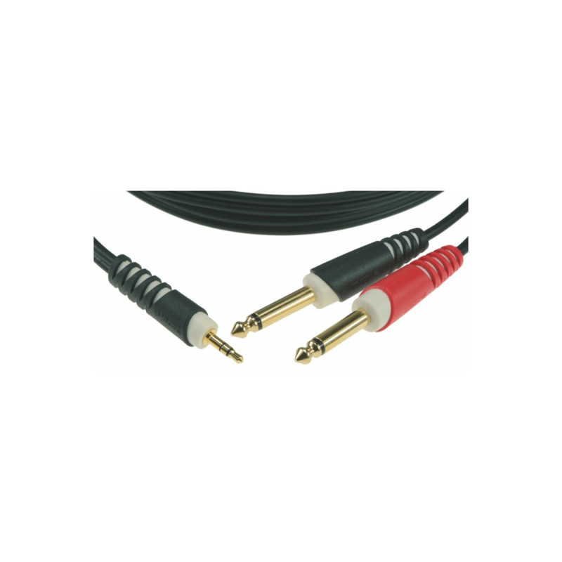 Кабель коммутационный KLOTZ AY5 Y-CABLE STEREO MINI JACK - 2xJACK MONO BLACK 3 M