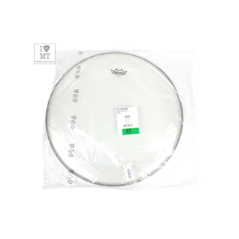 REMO Bass, POWERSTROKE 3, Clear, 20