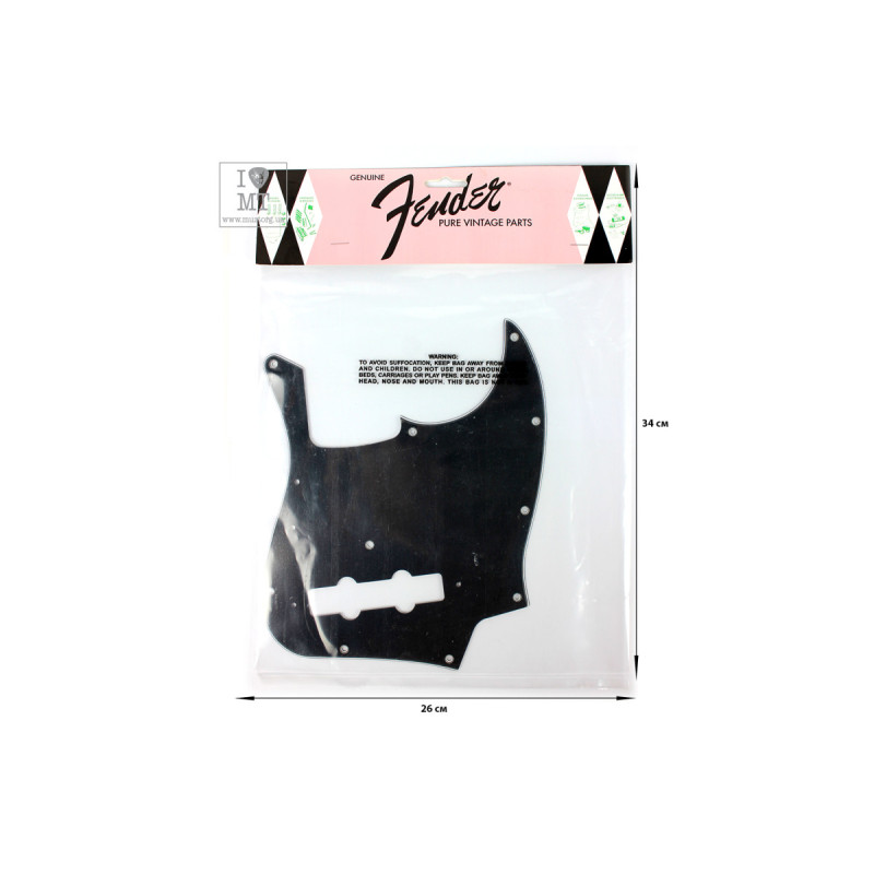 FENDER PURE VINTAGE PICKGUARD JAZZ BASS 70S 10-HOLE BLACK Пикгард