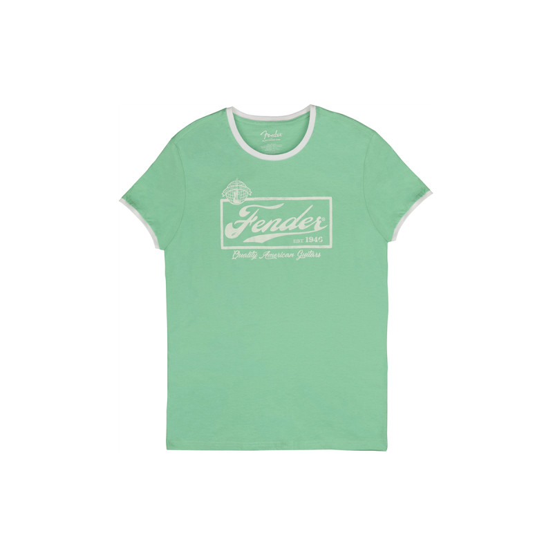 FENDER T-SHIRT BEER LABEL ДЛЯ МУЖЧИН, МОРСКАЯ ПЕНА ЗЕЛЕНАЯ, РАЗМЕР XL Футболка