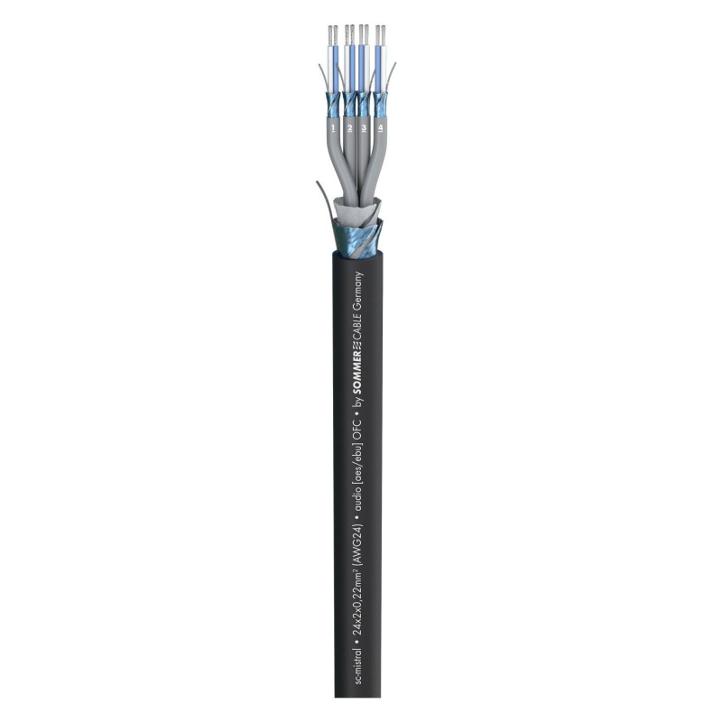 SOMMER CABLE 100-0101-08 Multipair SC-Mistral MCF; black | 2 x 0,22 mm² x number of pairs