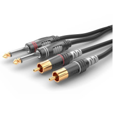 SOMMER CABLE HBA-62C2-0150 Instrument cable | 2 x jack / 2 x RCA, HICON
