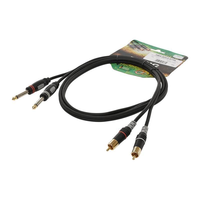 SOMMER CABLE HBA-62C2-0150 Instrument cable | 2 x jack / 2 x RCA, HICON