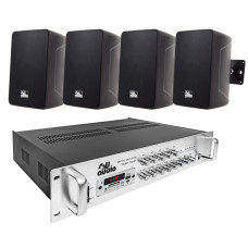 4ALL AUDIO КОМПЛЕКТ 4xWALL 420 IP55 Чёрный 1xPAMP-120-5Zi Всепогодный 5-зонный трансляционный комплект