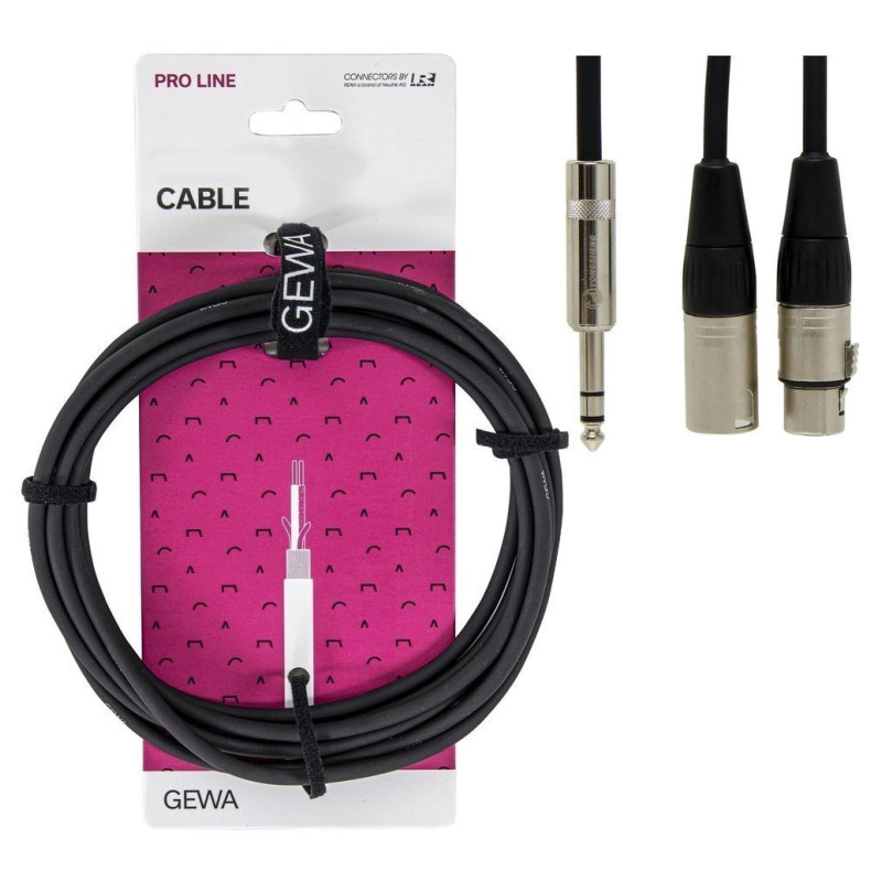 Інсертний кабель GEWA Pro Line Stereo Jack 6,3 мм/XLR (m) & XLR (f) (1,5 м)