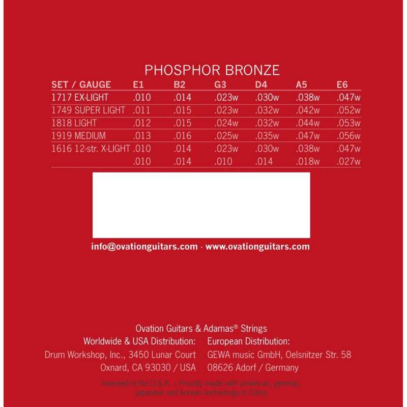 Струни для 12-струнної акустичної гітари Adamas Historic Reissue Phosphor Bronze 1616, 10-47w