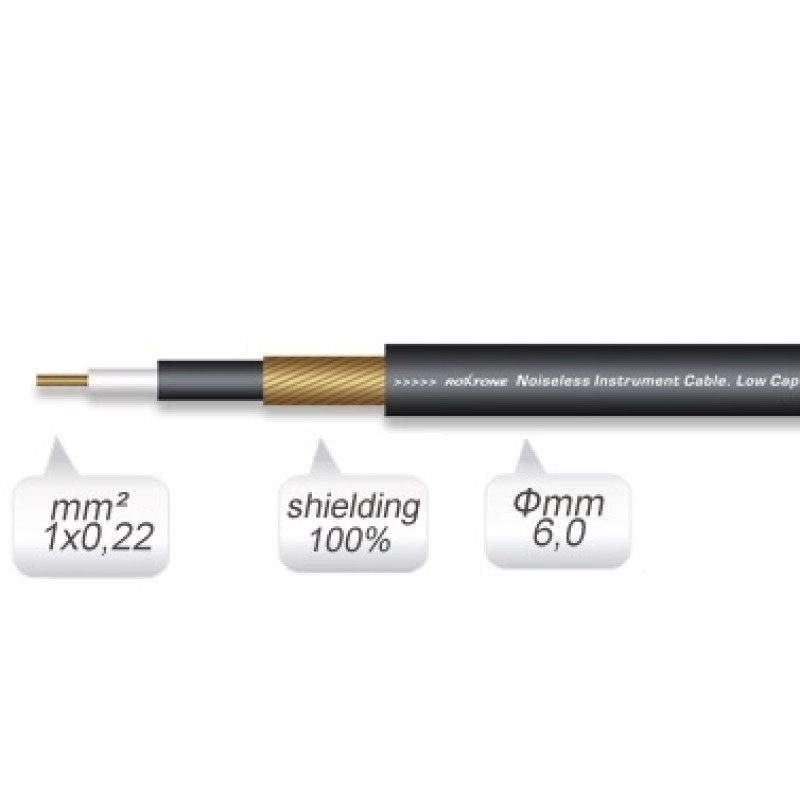Кабель інструментальний Roxtone GC010, 1х0.22 кв. мм, вн. діаметр 6 мм, 100 м