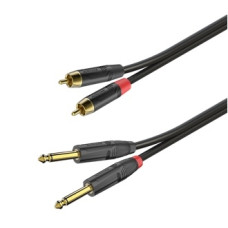 Готовый соединительный аудиокабель Roxtone GPTC200L1, 2x2x0.22 кв.мм, диаметр 5x10 мм, 1 м