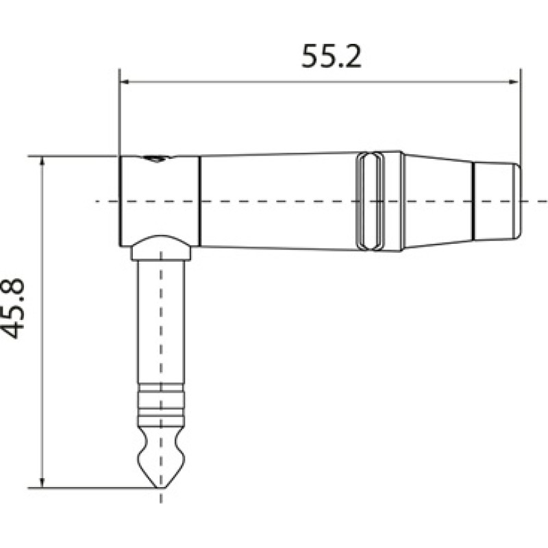 Разъем Roxtone RJ3RPP-BK-NG Jack 6.3mm (stereo) угловой