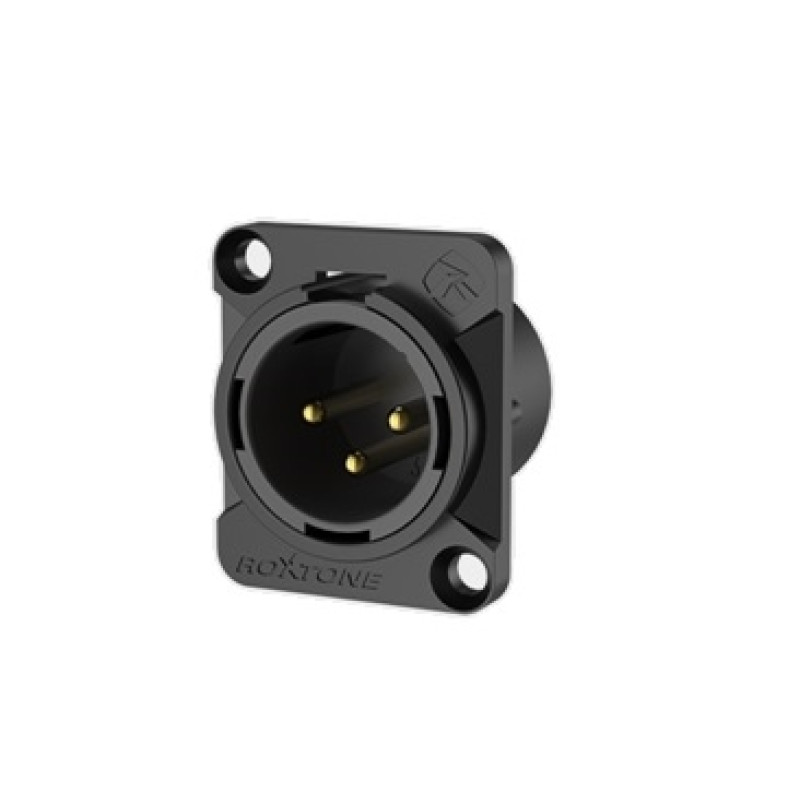 Разъем Roxtone RX3MD-BG XLR панельный male (папа)