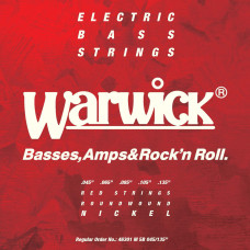 WARWICK 46301 RED Nickel Plated Medium 5-String (45-135) Струны для бас-гитары
