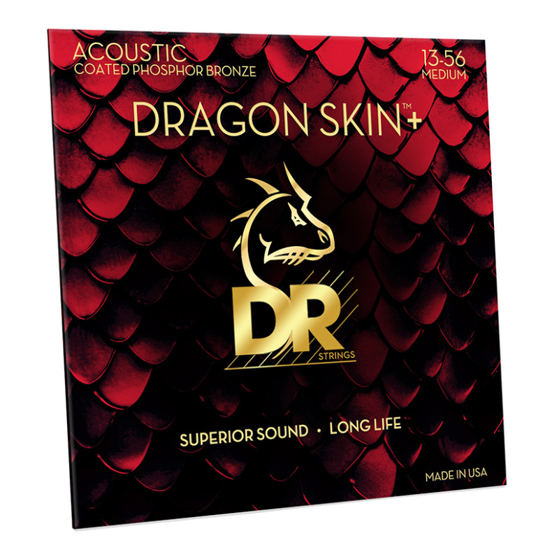 DR STRINGS DRAGON SKIN+ Acoustic Phosphor Bronze - Medium (13-56) Струни для акустичної гітари