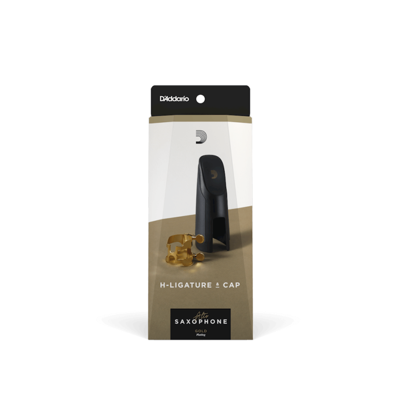D`ADDARIO H-LIGATURE & CAP FOR ALTO SAXOPHONE Gold-Plated