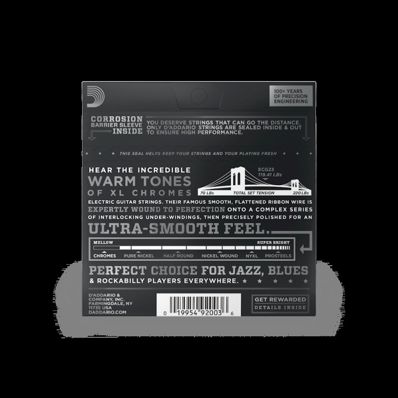D‘ADDARIO ECG23 XL CHROMES EXTRA LIGHT (10-48) Струни для електрогітари