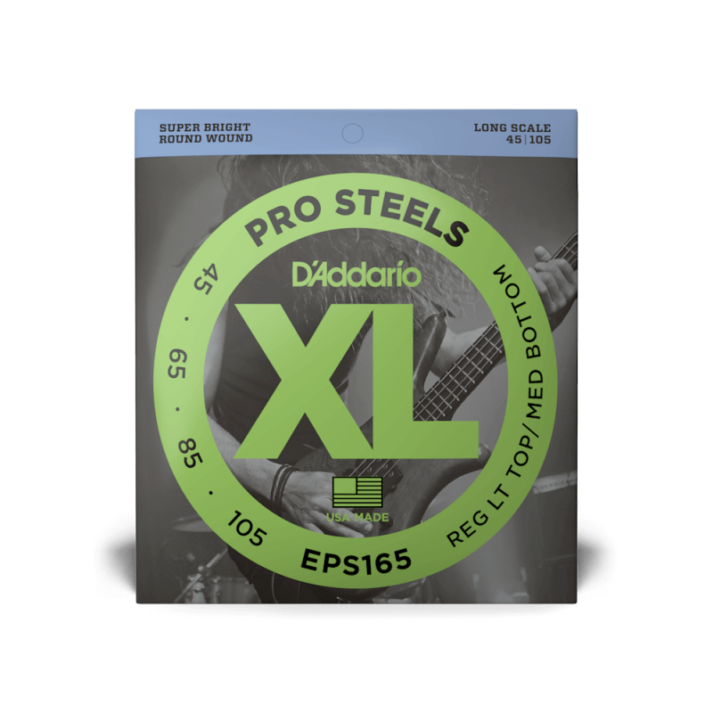 D‘ADDARIO EPS165 XL PROSTEELS REG LIGHT TOP / MED BOTTOM (45-105) Струни для бас-гітари