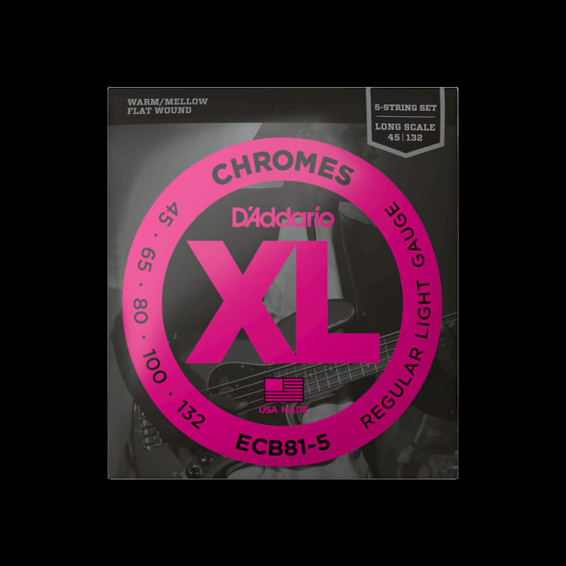 D’ADDARIO ECB81-5 XL CHROMES BASS REGULAR LIGHT 5-STRING (45-132) Струны для бас-гитары