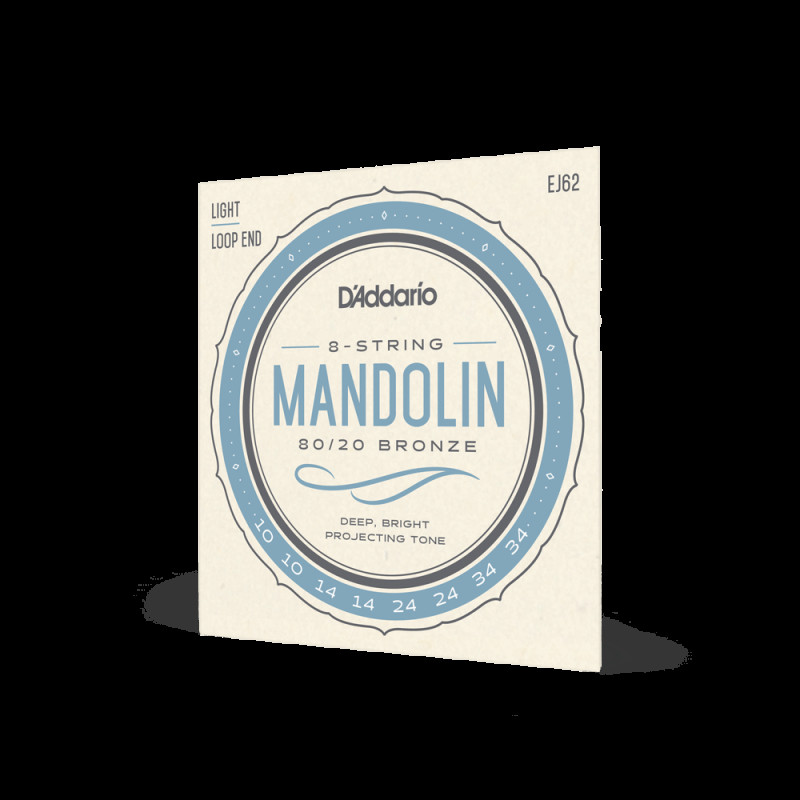 D’ADDARIO EJ62 MANDOLIN 80/20 BRONZE LIGHT (10-34) Струны для мандолины