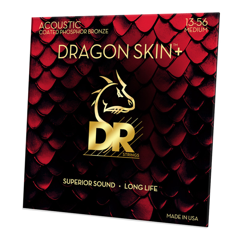 DR STRINGS DRAGON SKIN+ Acoustic Phosphor Bronze - Medium (13-56) Струни для акустичної гітари