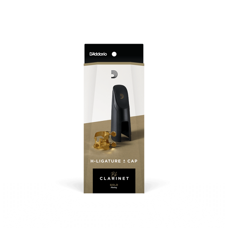 D`ADDARIO H-LIGATURE & CAP FOR Bb CLARINET Gold-Plated