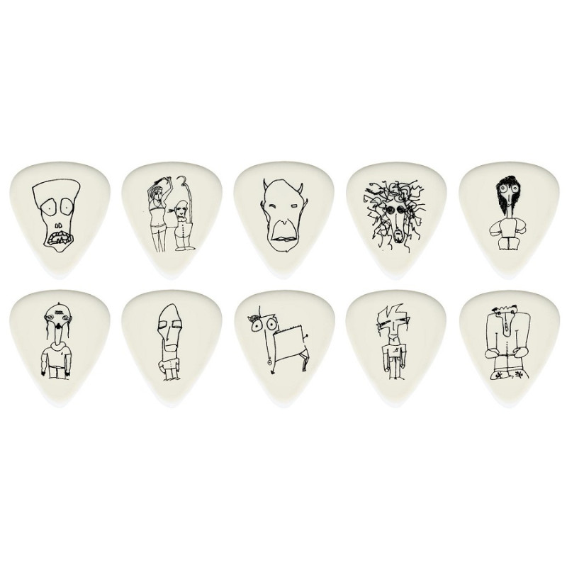 PLANET WAVES JOE SATRIANI SIGNATURE GUITAR PICKS, WHITE (Medium Gauge)