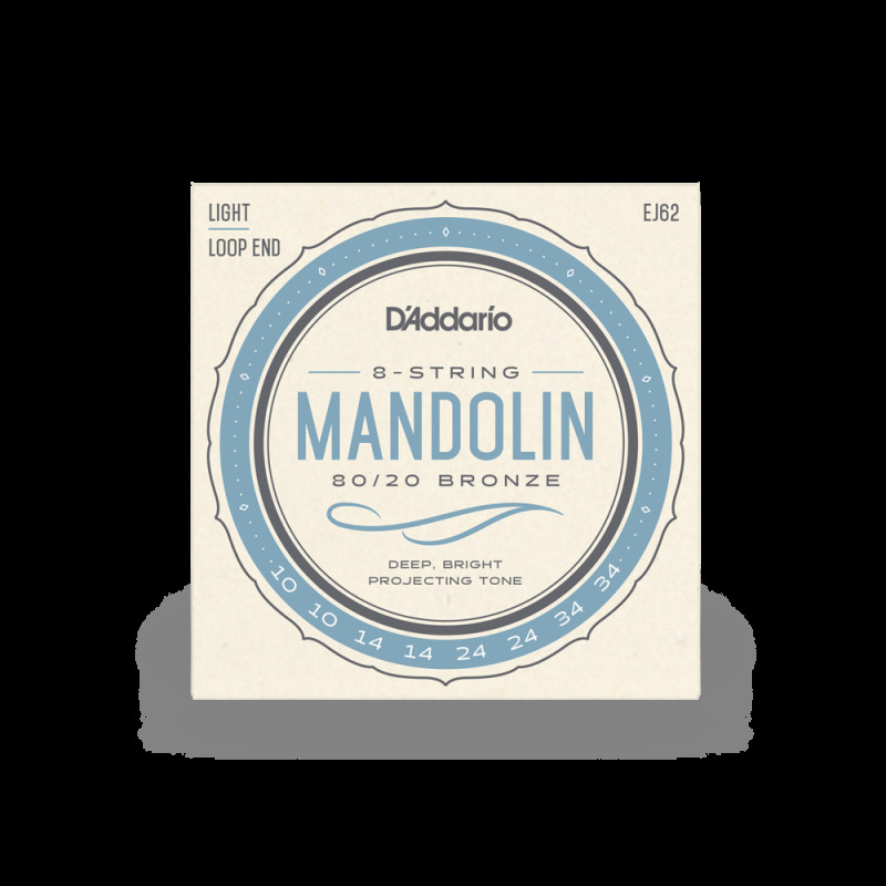 D’ADDARIO EJ62 MANDOLIN 80/20 BRONZE LIGHT (10-34) Струны для мандолины
