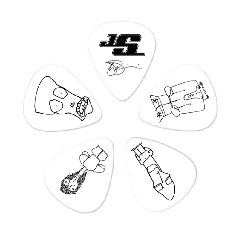 PLANET WAVES JOE SATRIANI SIGNATURE GUITAR PICKS, WHITE (Medium Gauge)