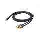 D`ADDARIO PW-MP-05 Custom Series Dual RCA to 3.5 Stereo Mini Jack Cable (1.5m)
