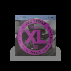 D‘ADDARIO EPS520 XL PROSTEELS SUPER LIGHT (09-42) Струни для бас-гітари