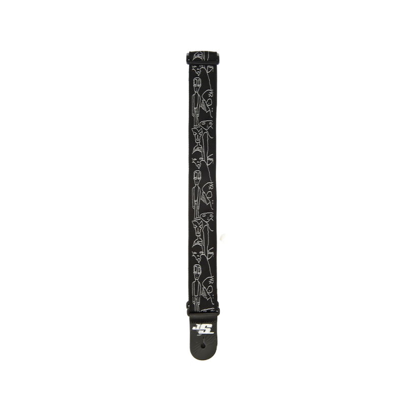 D`ADDARIO JOE SATRANI WOVEN GUITAR STRAP (Silver Sketches)
