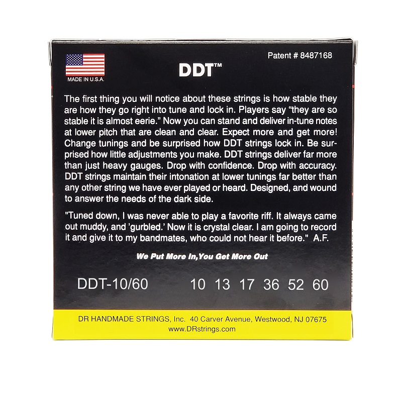 DR STRINGS DDT Drop Down Tuning Electric - Big Heavier (10-60) Струни для електрогітари