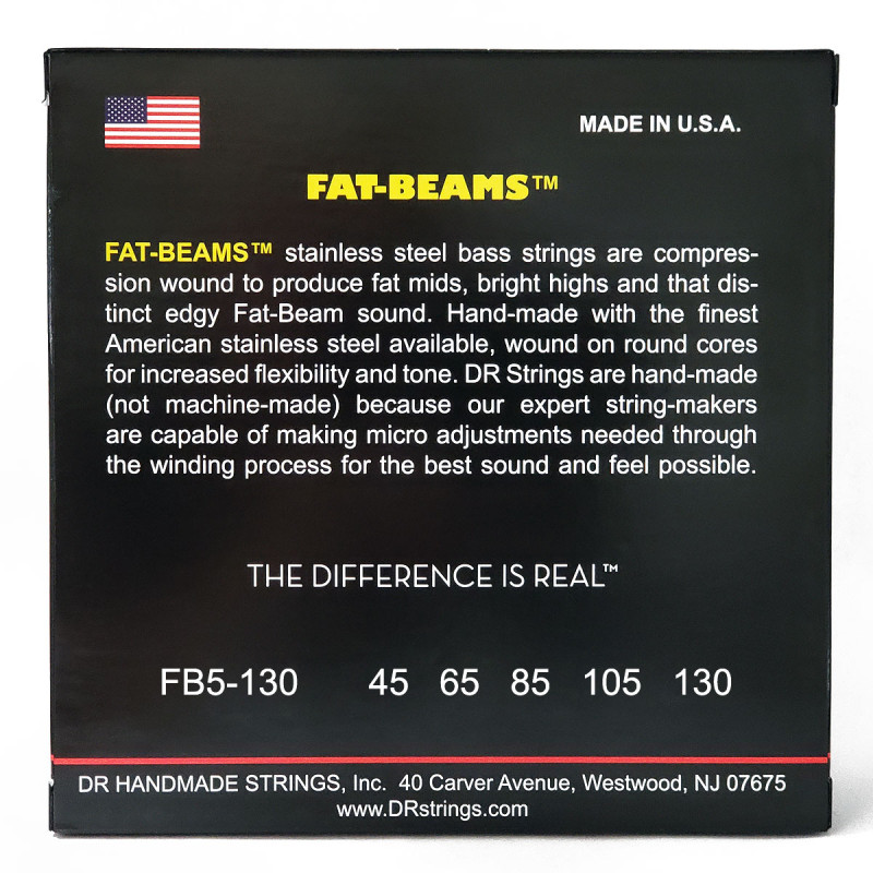 DR STRINGS FAT-BEAMS Bass 5-String - Medium (45-130) Струни для бас-гітари