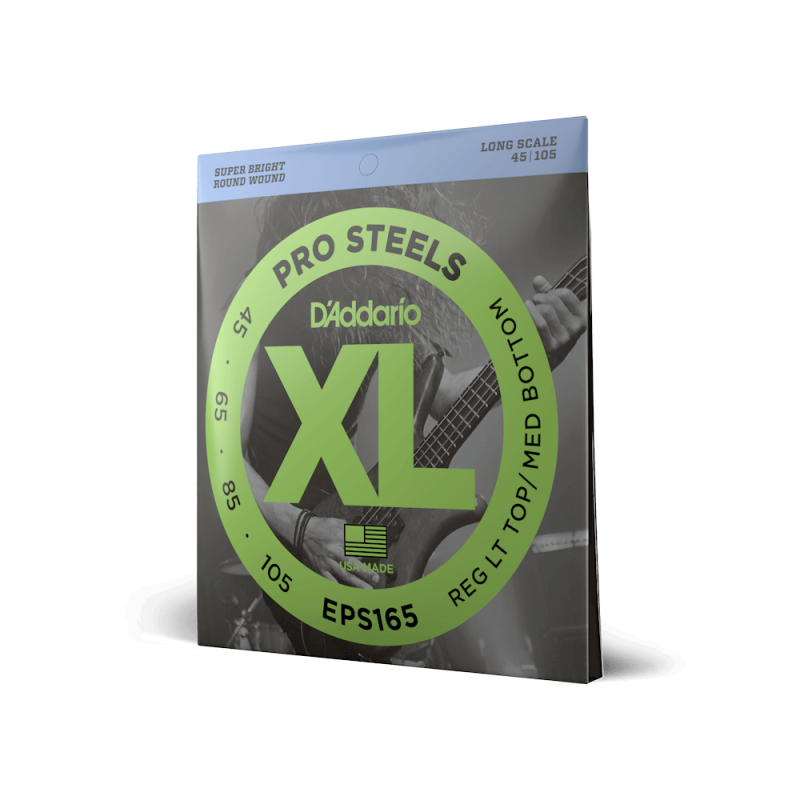 D‘ADDARIO EPS165 XL PROSTEELS REG LIGHT TOP / MED BOTTOM (45-105) Струни для бас-гітари