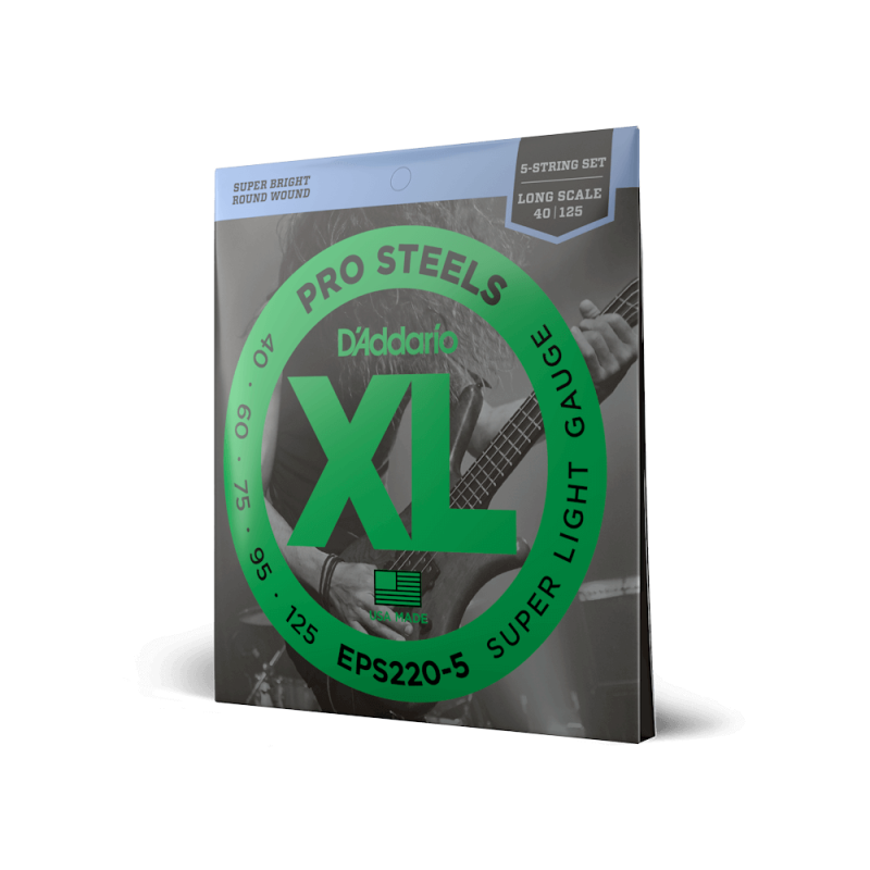 D‘ADDARIO EPS220-5 XL PROSTEELS BASS SUPER LIGHT 5-STRING (40-125) Струни для бас-гітари