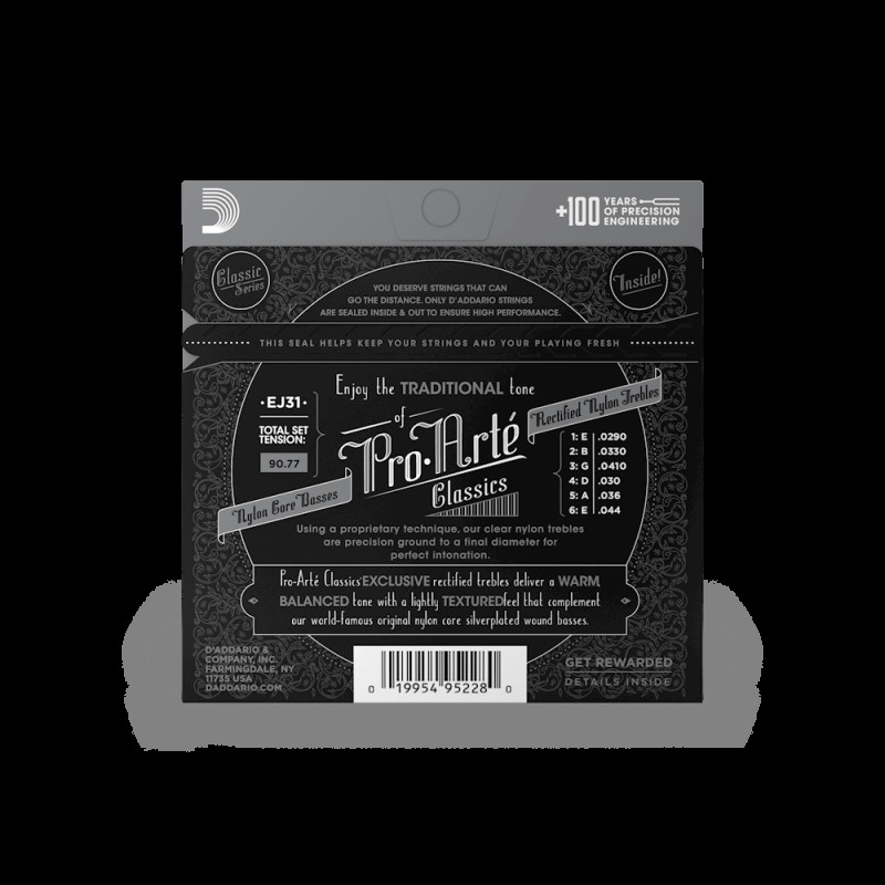 D‘ADDARIO EJ31 PRO-ARTE RECTIFIED HARD TENSION Струни для класичної гітари
