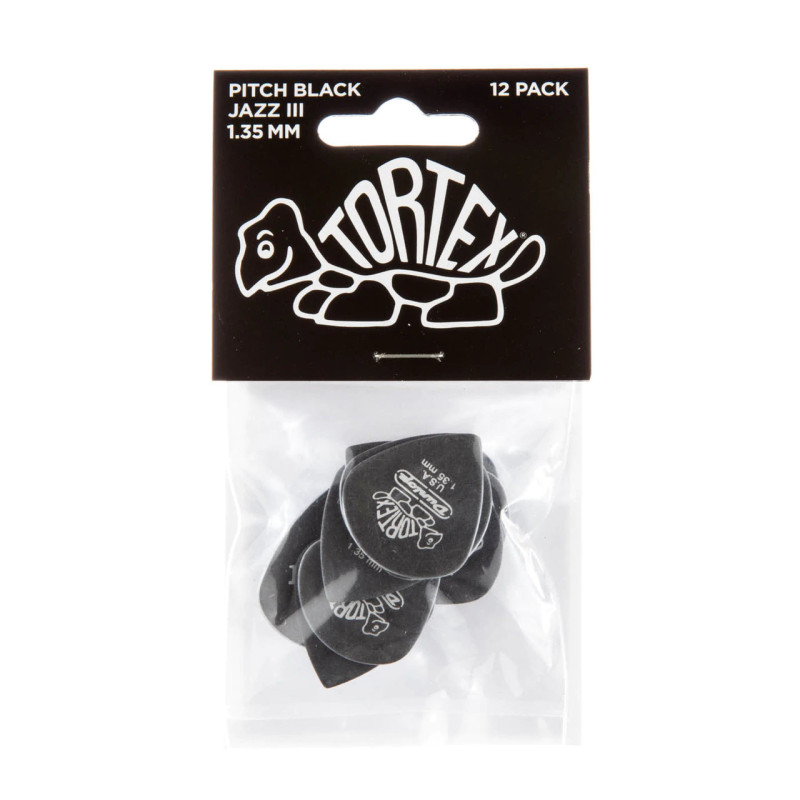 DUNLOP TORTEX PITCH BLACK JAZZ III PICK 1.35MM Медіатори