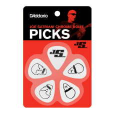 D'ADDARIO JOE SATRIANI SIGNATURE GUITAR PICKS, WHITE (Medium Gauge)
