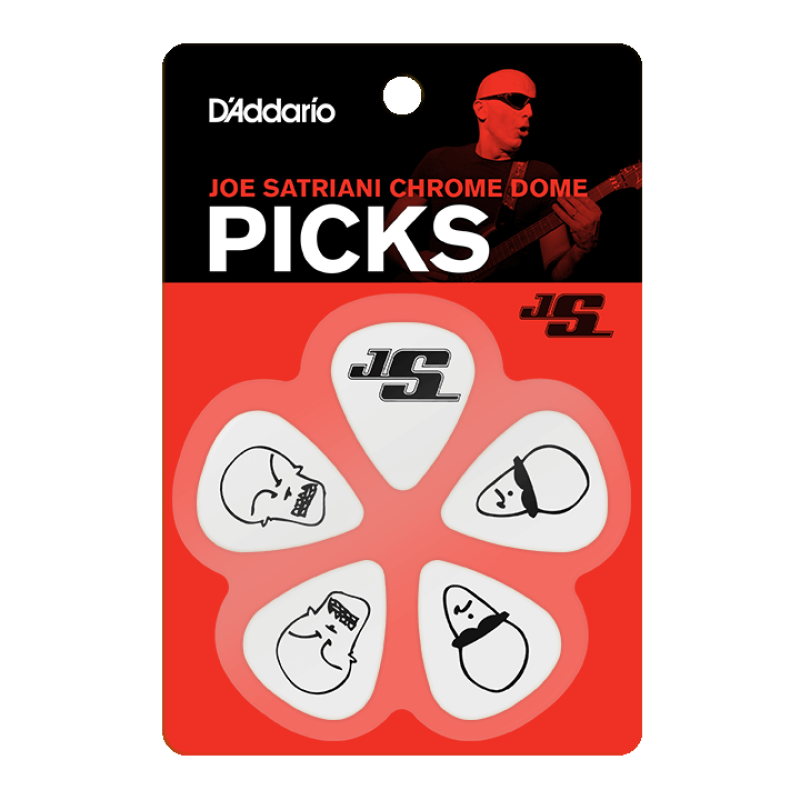 PLANET WAVES JOE SATRIANI SIGNATURE GUITAR PICKS, WHITE (Medium Gauge)