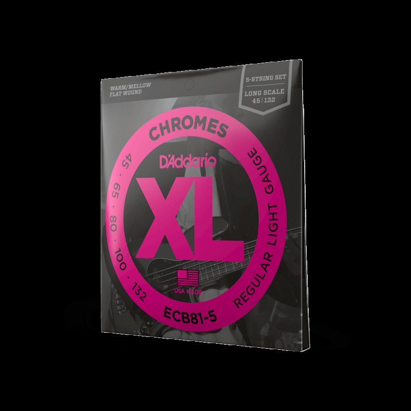 D’ADDARIO ECB81-5 XL CHROMES BASS REGULAR LIGHT 5-STRING (45-132) Струны для бас-гитары